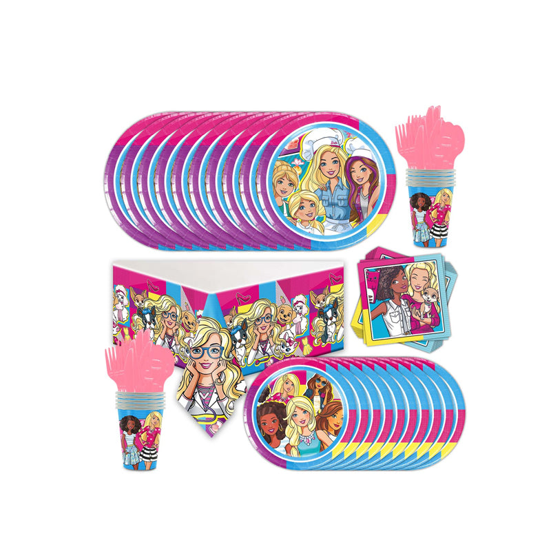 Set de 10 banderines de fiesta de Barbie A